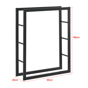 Kaminholzregal Täby Stahl 80x25x100cm Schwarz