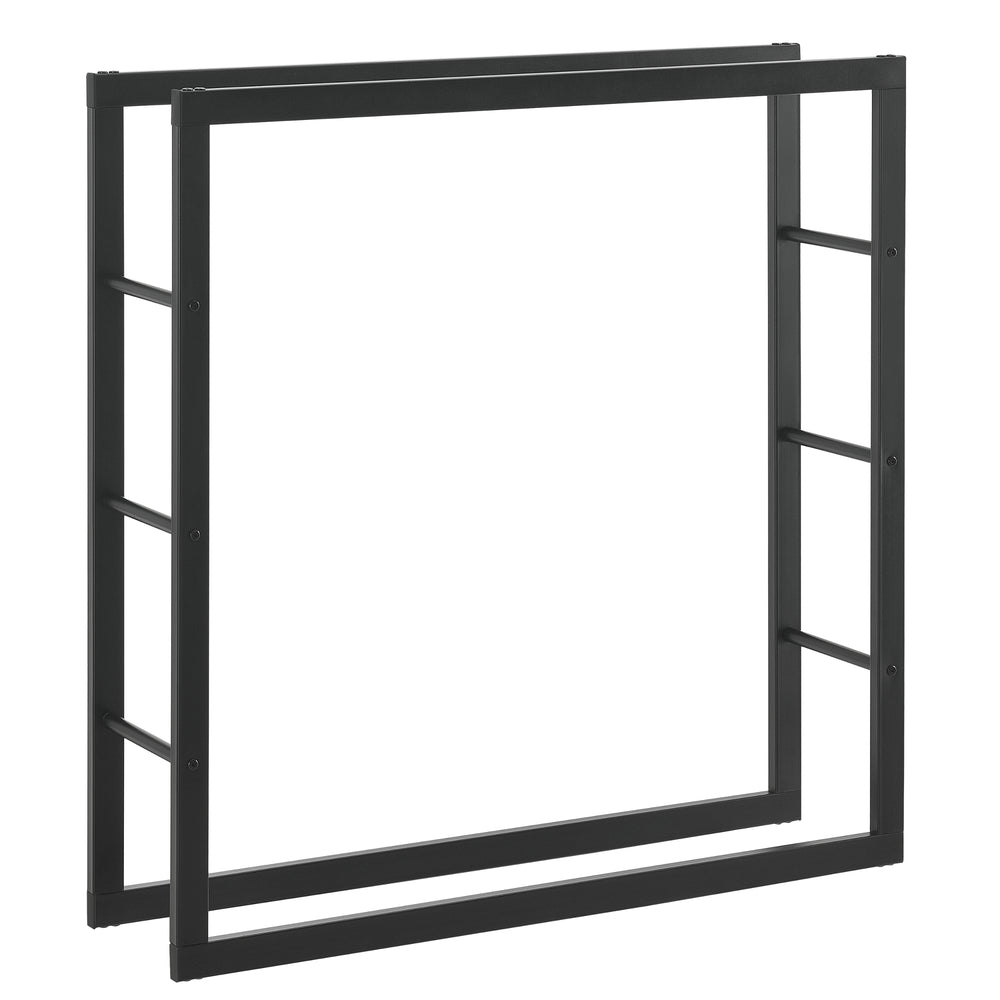 Firewood rack Täby steel 100x25x100cm black