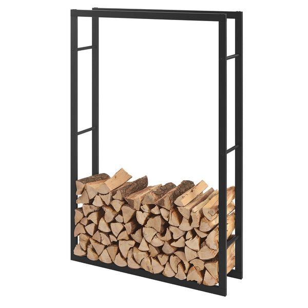 Kaminholzregal Täby Stahl 100x25x150cm Schwarz
