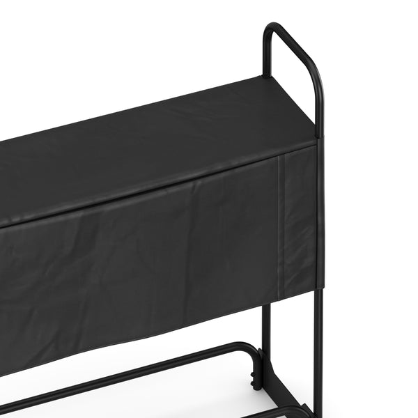 Kaminholzregal mit Abdeckung HELM 120 x 36 x 117 cm schwarz