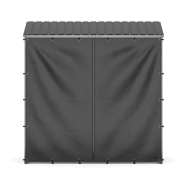 Kaminholzregal mit Dach FARGO 185 x 70 x 185 cm schwarz