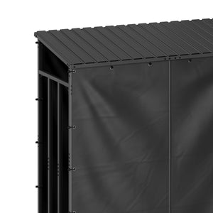 Kaminholzregal mit Dach FARGO 185 x 70 x 185 cm schwarz