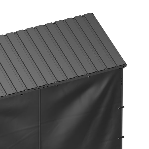 Kaminholzregal mit Dach FARGO 185 x 70 x 185 cm schwarz