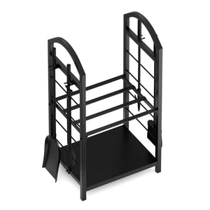 Kaminholzregal mit Kaminbesteck 40 x 30 x 74 cm