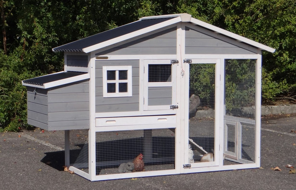 Rabbit hutch for 2-3 rabbits, Niels, plastic roof and run
