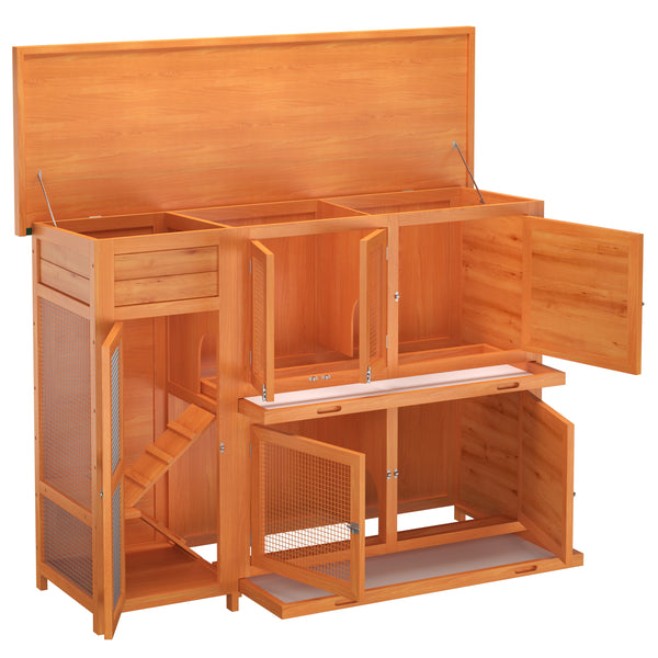 Kaninchenstall Holz BUNLO 145 x 52 x 107 cm