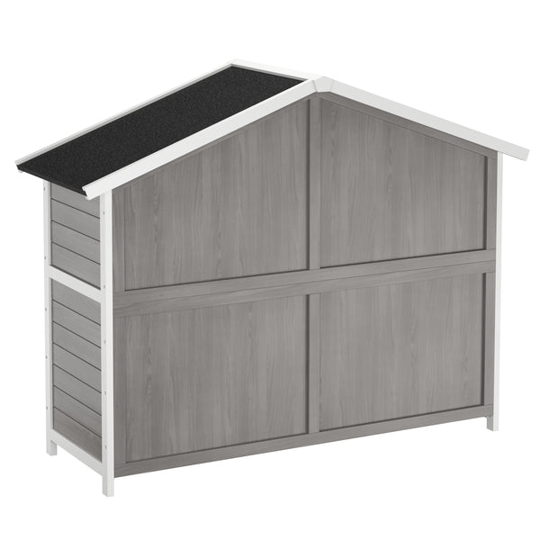 Kaninchenstall Holz BUNNIX 140 x 53 x 110 cm grau/weiss