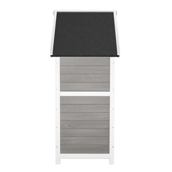 Kaninchenstall Holz BUNNIX 140 x 53 x 110 cm grau/weiss