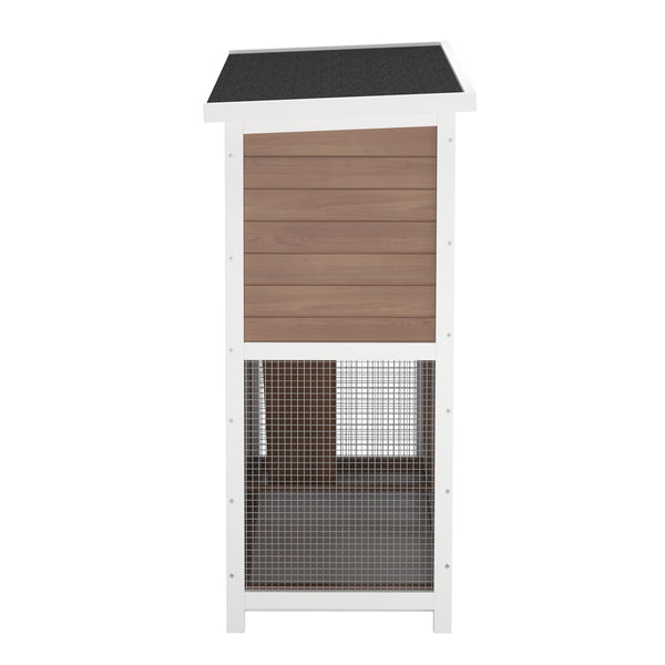 Kaninchenstall Holz BUNZO 110 x 52 x 108 cm natur/weiss