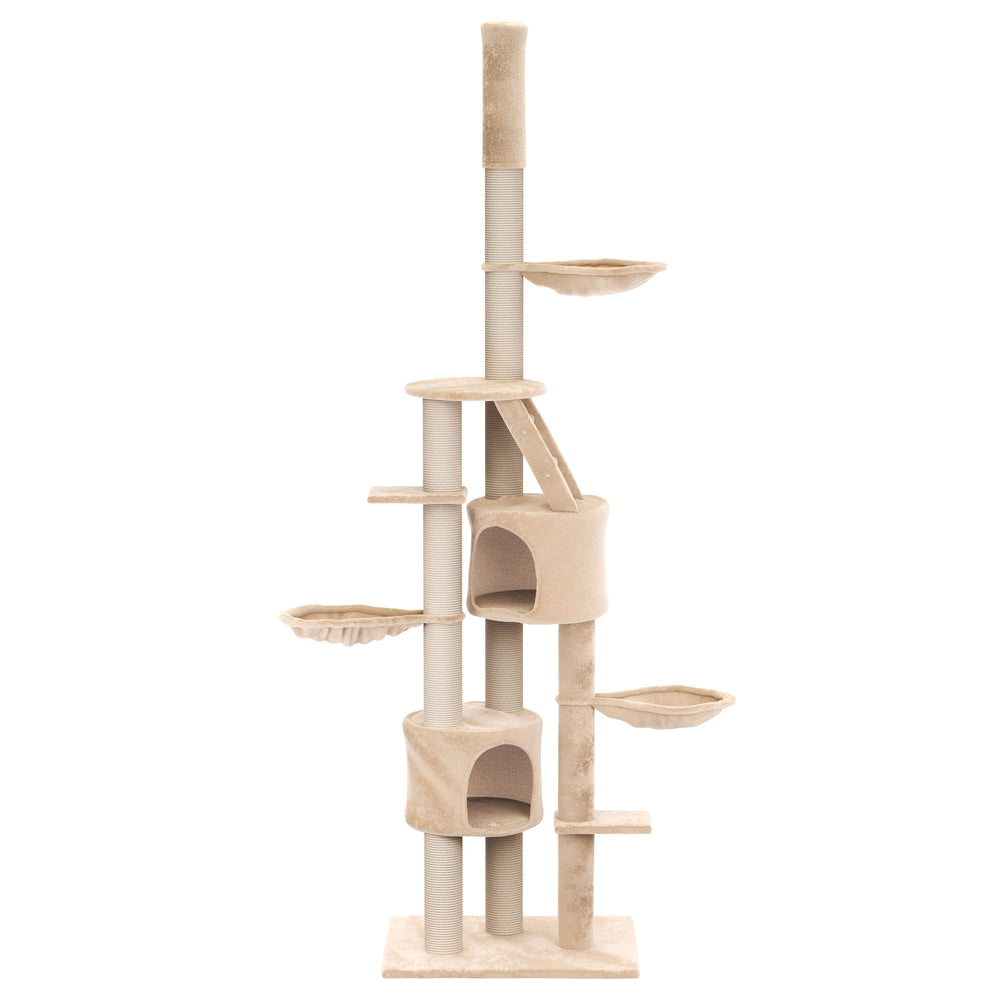 Cat tree, ceiling-high, 230-265 cm, beige