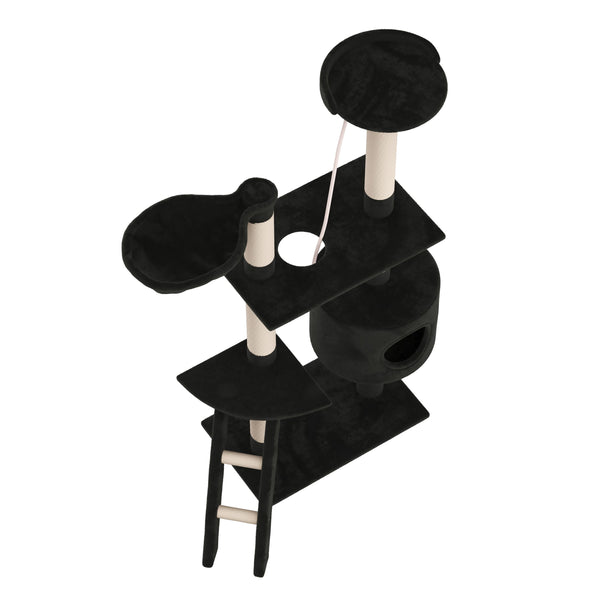 Katzenbaum 150 cm hoch - schwarz