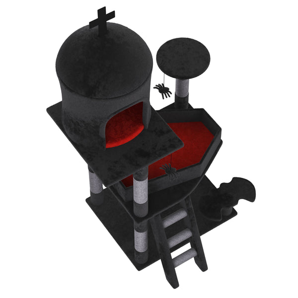 Katzenbaum HADES 140 cm schwarz/rot