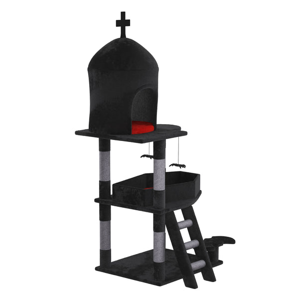 Katzenbaum HADES 140 cm schwarz/rot