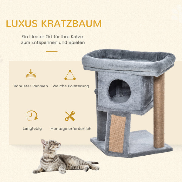 Katzenbaum Kratzbrett mit Jute-Kratzmatte 40x40x57cm
