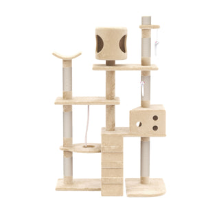Katzenkratzbaum, beige (165 cm hoch)