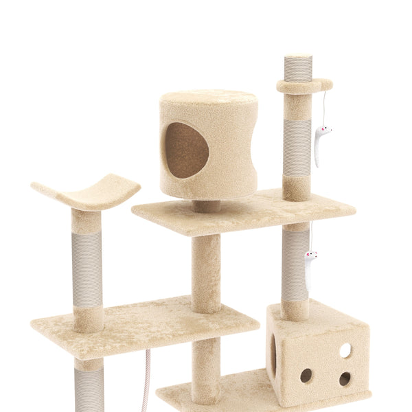 Katzenkratzbaum, beige (165 cm hoch)
