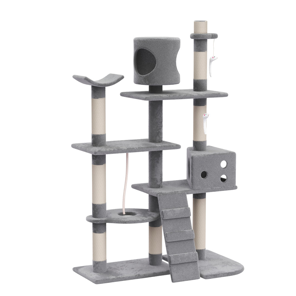 Cat scratching post, grey (165 cm high)