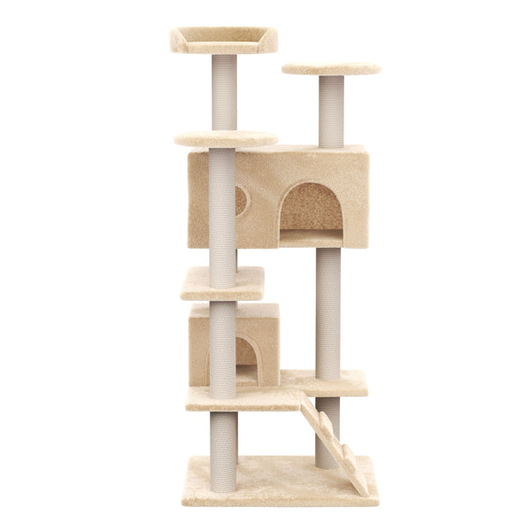 Katzenkratzbaum, beige (131 cm hoch)