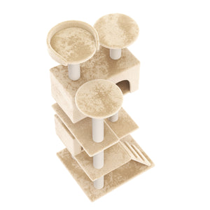Katzenkratzbaum, beige (131 cm hoch)