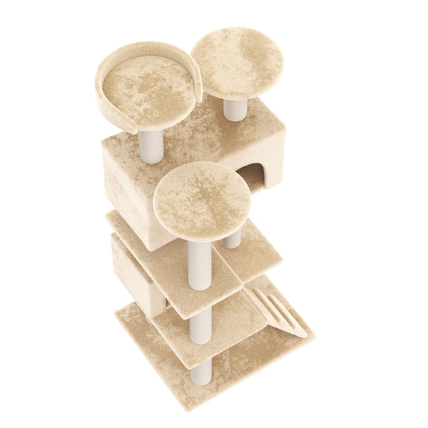 Katzenkratzbaum, beige (131 cm hoch)