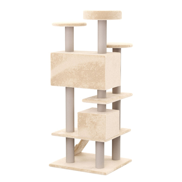 Katzenkratzbaum, beige (131 cm hoch)