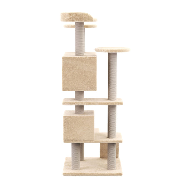 Katzenkratzbaum, beige (131 cm hoch)