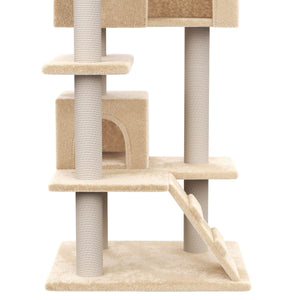 Katzenkratzbaum, beige (131 cm hoch)