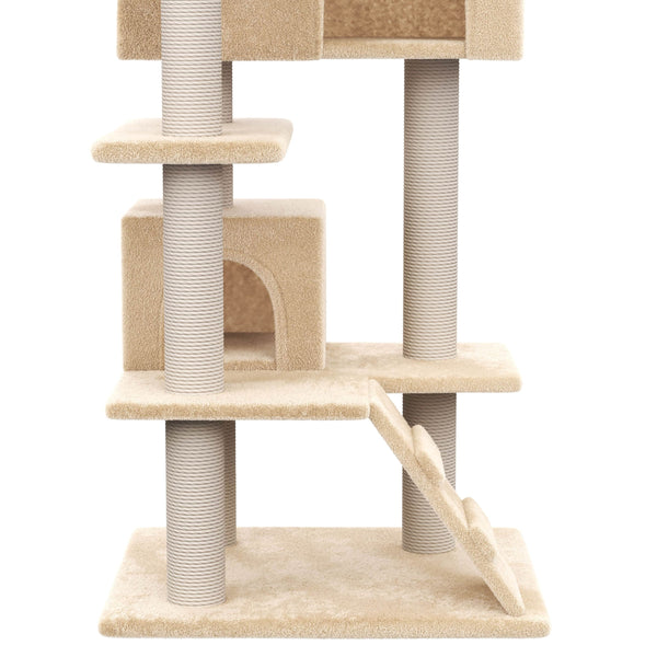 Katzenkratzbaum, beige (131 cm hoch)