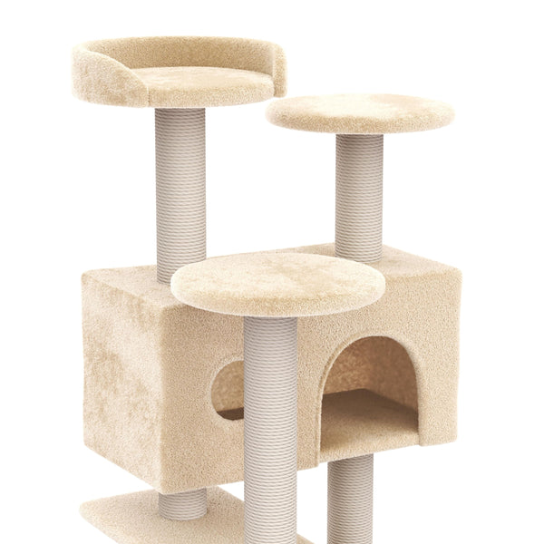 Katzenkratzbaum, beige (131 cm hoch)