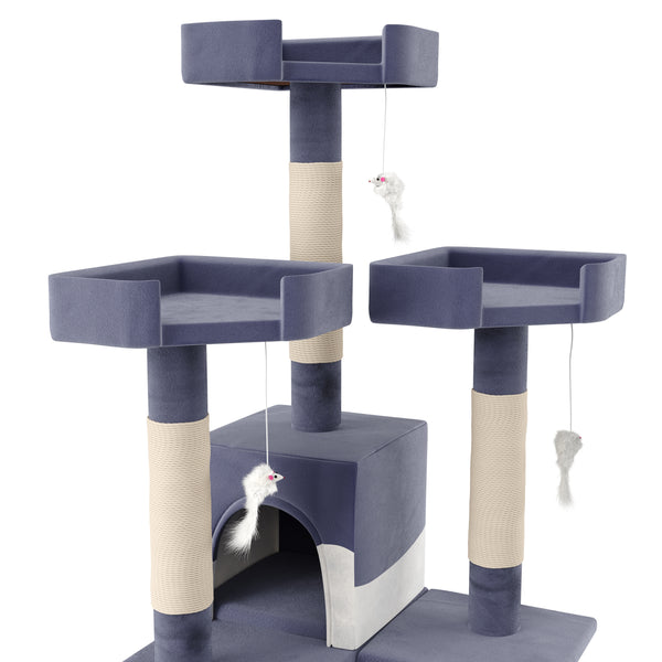 Katzenbaum NICKI 170 cm grau/weiss