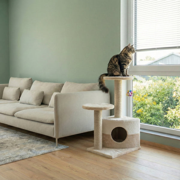 Katzenkratzbaum, beige (71 cm hoch)