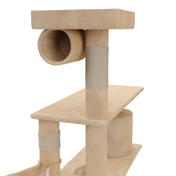 Katzenkratzbaum, beige (141 cm hoch)