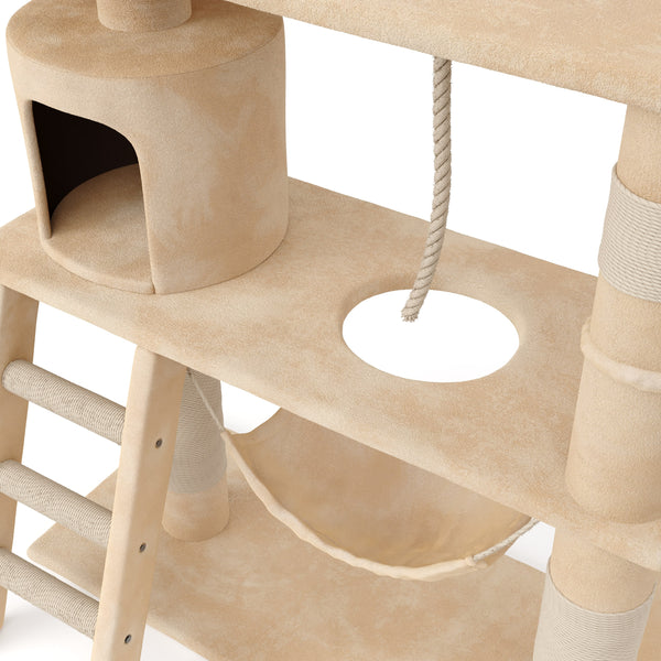 Katzenkratzbaum, beige (141 cm hoch)