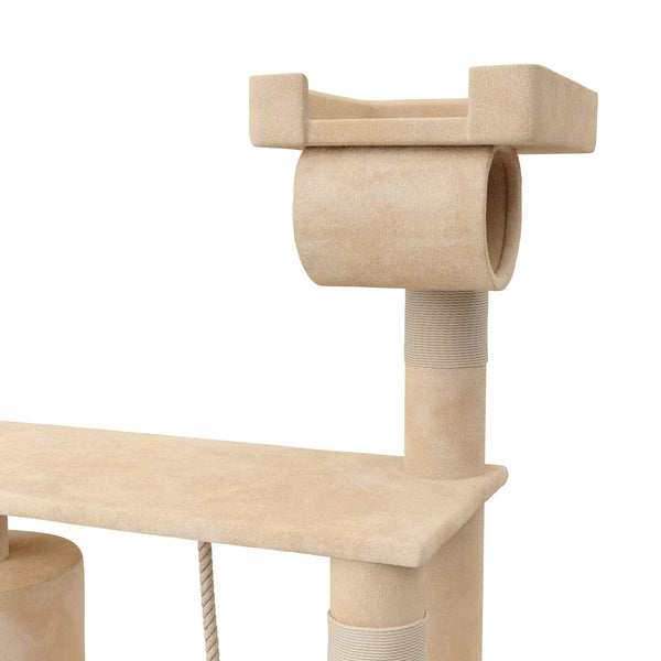 Katzenkratzbaum, beige (141 cm hoch)