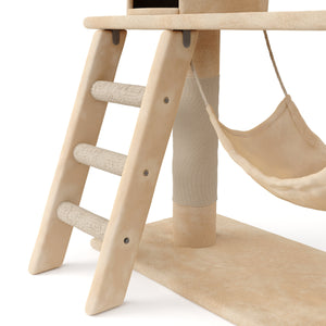 Katzenkratzbaum, beige (141 cm hoch)