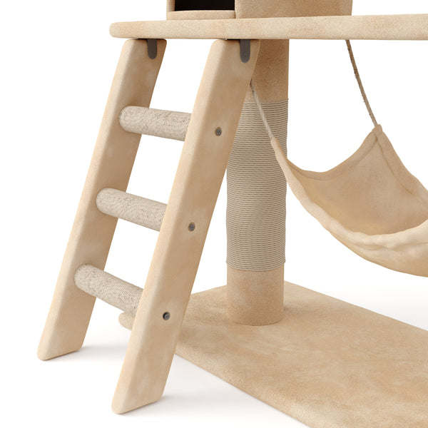 Katzenkratzbaum, beige (141 cm hoch)