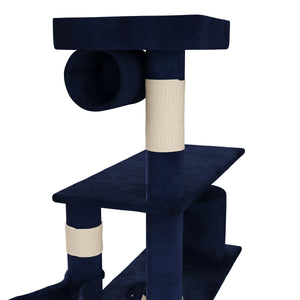 Katzenkratzbaum, blau (141 cm hoch)