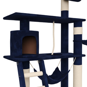 Katzenkratzbaum, blau (141 cm hoch)