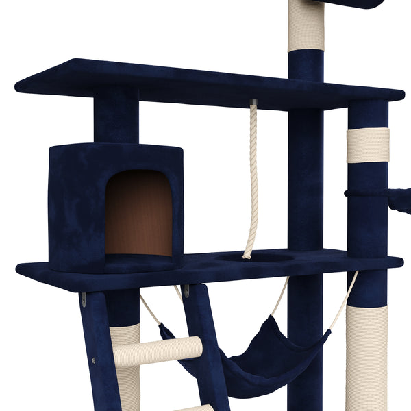 Katzenkratzbaum, blau (141 cm hoch)