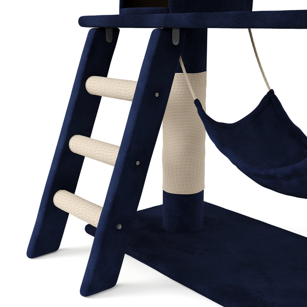 Katzenkratzbaum, blau (141 cm hoch)
