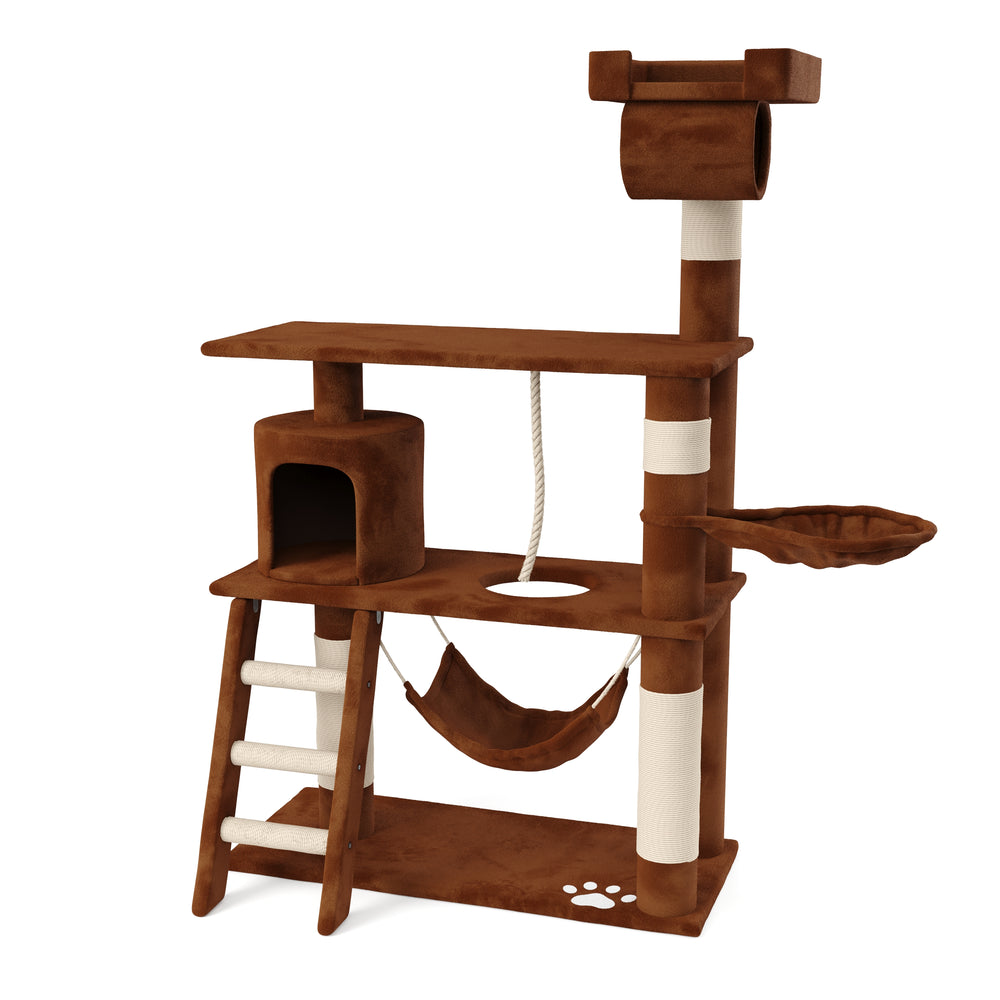 Cat scratching post, brown (141 cm high)