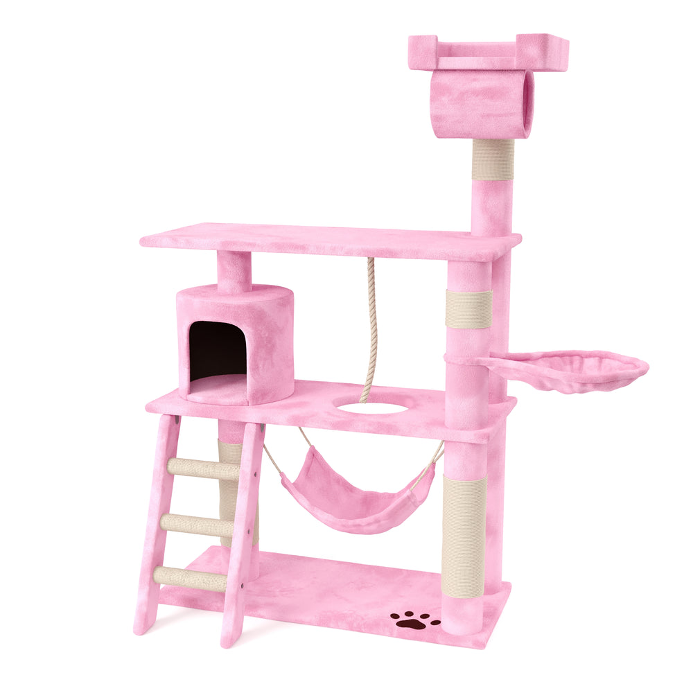Cat scratching post, 141 cm high, pink