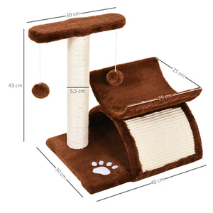 Katzenbaum Spielbaum Katzenkratzbaummit Ball L40xB30xH43cm