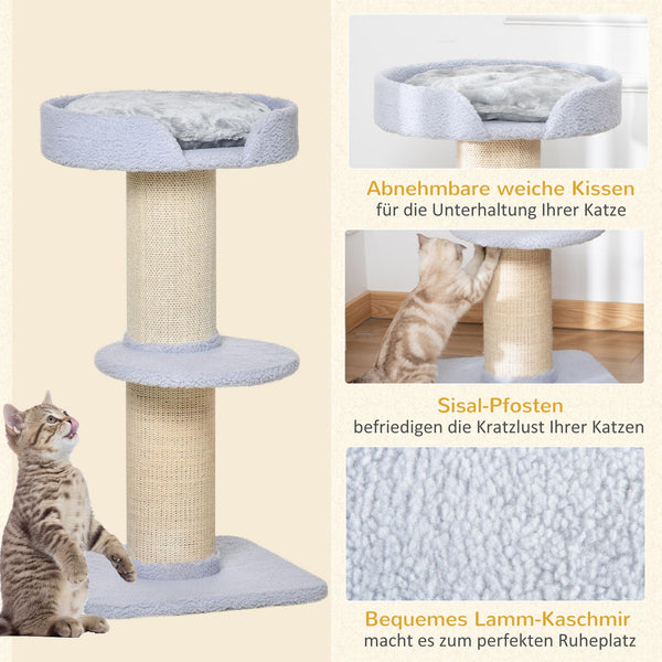 Katzenbaum Spielbaum Kratzstamm mit Plattform 45x45x91cm