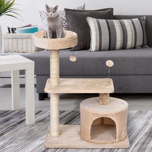 Katzenbaum mit Hängebett 3-Stock 60x40x81cm