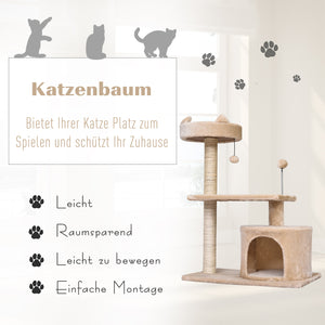 Katzenbaum mit Hängebett 3-Stock 60x40x81cm