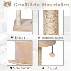 Katzenbaum mit Hängebett 3-Stock 60x40x81cm