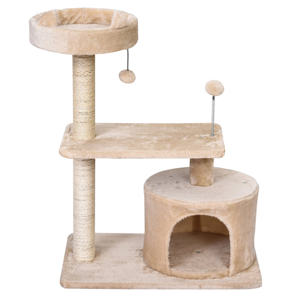 Katzenbaum mit Hängebett 3-Stock 60x40x81cm