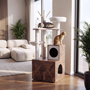 Katzenbaum mit Katzenklo BONITA 145 cm