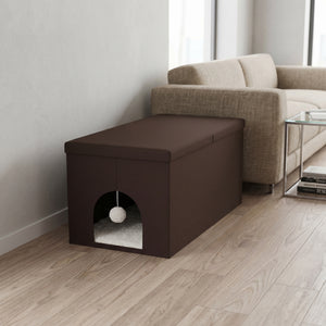 Katzenbett Höhle KASIA faltbar 90 x 50 x 50 cm braun